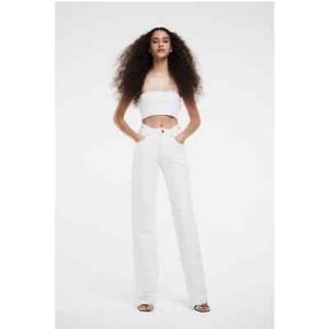 Zara cut out thong white Jeans